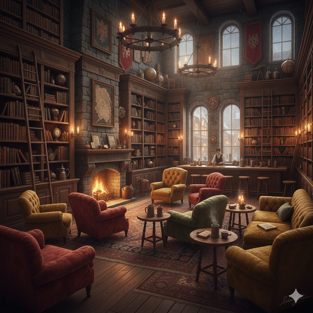 a tavern-like library